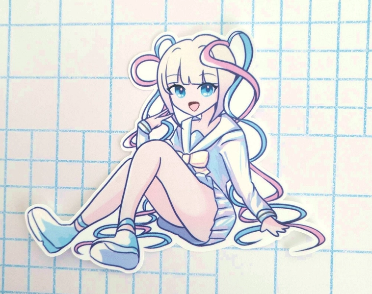 Needy Girl Overdose Kawaiiangel Sticker - Cute, Anime Girl, Chibi - Paper, Vinyl, Laminated, Sparkly