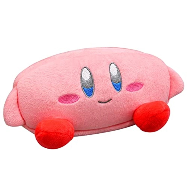 Hilloly Kirby Federmäppchen, Kirby Schüler Kind Stoff Federmäppchen Reißverschluss Schlamperbox Karikatur Federmäppchen, Aufbewahrungstasche Münzbörse für Mädchen Und Jungen