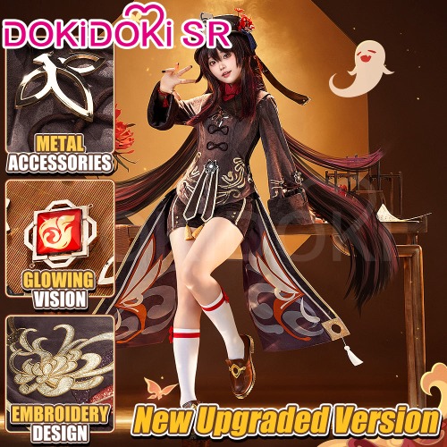 【Ready For Ship】【Size S-XXL】DokiDoki-SR Game Genshin Impact Hutao Cosplay Costume Hu Tao Costume Halloween | New Upgrade Ver. Costume Only-M-Ready For Ship