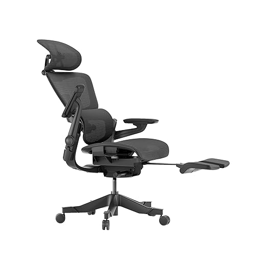 HINOMI H1 Pro V2 Ergonomic Office Chair with Footrest - Office Desk Chair, Home Office Chair with Back Support, Mesh Computer Chair for Gaming, Study Chair, Comfy Office Chair (Black, Standard) - Small - Black