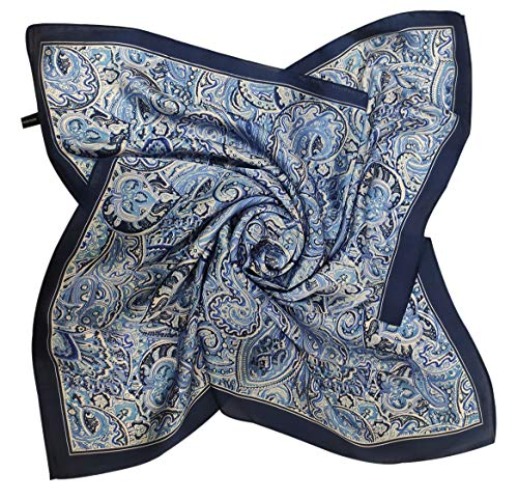 FAIRYGATE Satin Bandana Women Scarf Neck Head Hair Square Scarves Neckerchief Headwear Fashion Paisley Bandanas - 21225 - 27.5 x 27.5 Inch