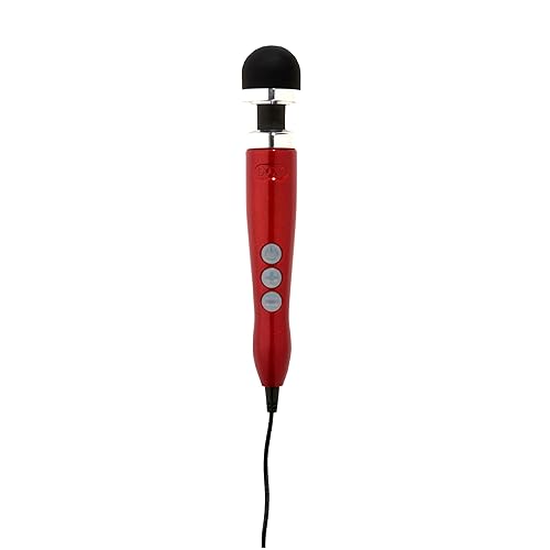 Doxy Die Cast 3 Powerful Mains Powered Magic Wand Massager; Red Magic Wand Vibe for Women - Red