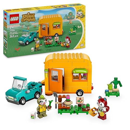 LEGO Animal Crossing Leif’s Caravan & Garden Shop, Pretend Play Vehicle Building Set with Car Toy for 7 Plus Year Old Girls & Boys, Kids' Birthday Gift Idea 77054