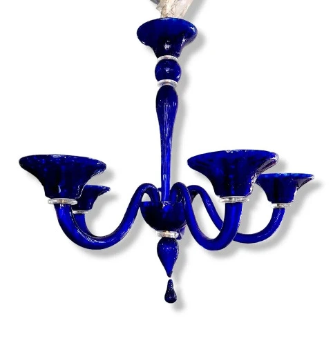 ⚡Vintage Murano blue glass pendant light