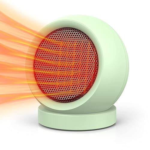 Coolfor Space Heater,PTC Ceramic Electric Desktop Heater High Output Fan for Home Bedroom Office Desk Indoor Use(Green) - Green