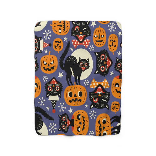 Scaredy Cat Sherpa Fleece Blanket - 50" × 60"