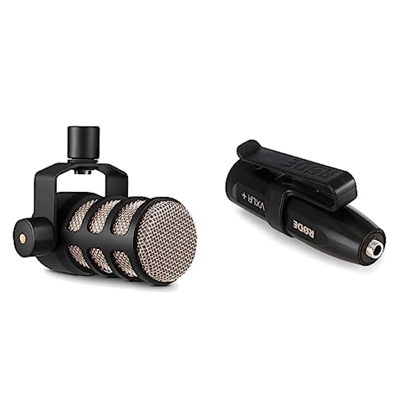 Rode PodMic Cardioid Dynamic Broadcast Microphone & VXLR Plus XLR to 3.5mm Female TRS Transforming Adapter