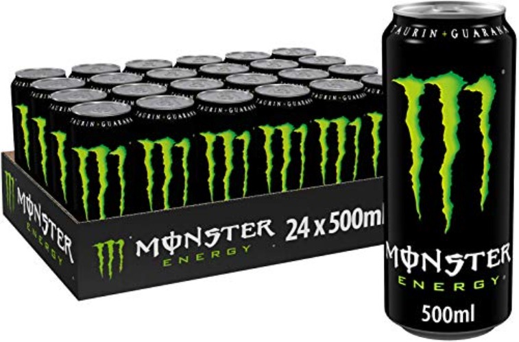 Monster Energy - koffeinhaltiger Energy Drink mit klassischem Energy-Geschmack - in praktischen Einweg Dosen (24 x 500 ml) - 500 ml (24er Pack)