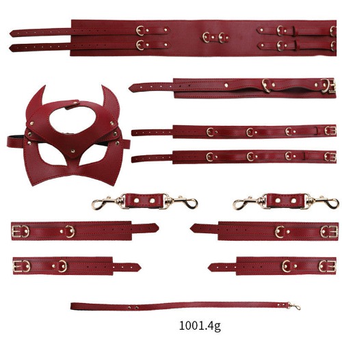 Deluxe Leather Bondage Set | Red