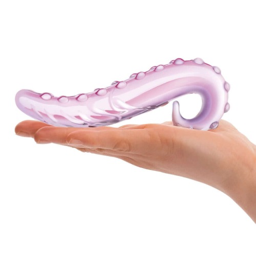 6" Lick-it Glass Dildo - Purple