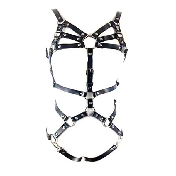 
                            LINE Women's Leather Body Harness Bondage Strap Garter, Black, Size One Size
                        