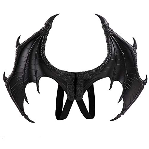 Alodidae Dragon Wings Bat Wing Halloween Mardi Gras Demon Costume Cosplay Accessory - Black