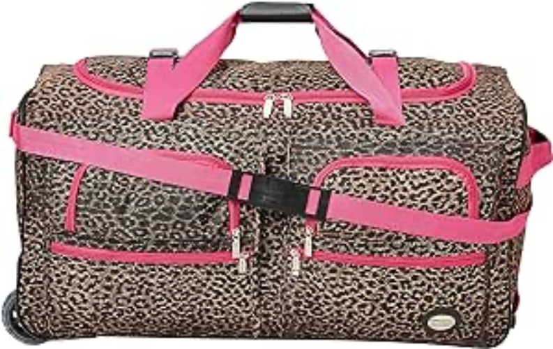 Rockland Rolling Duffel Bag, Pink Leopard, 30-Inch - 30-Inch Pink Leopard