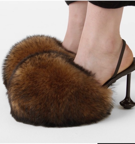 Loewe toy slingback in shearling