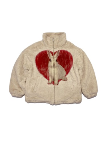 Rabbit Heart Fur Jacket IVORY - KATER
