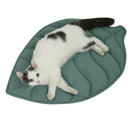 30 X 20 Inch Leaf Shaped Cotton Cat Bed Pad, Warming Cat and Dog Bed Mat, Pet Warming Pad for Cats, Cat Warmer Mat for Feral and Indoor Cats, 2024 Enlarged and Thickened Cat Leaf Beds
