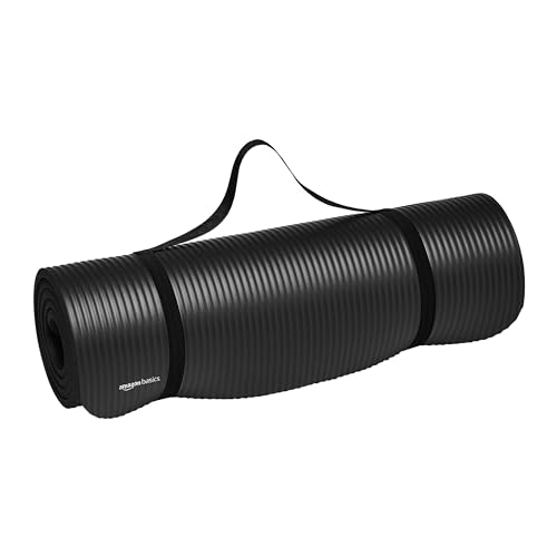 Amazon Basics 1/2-Inch Extra Thick Exercise Yoga Mat - Black
