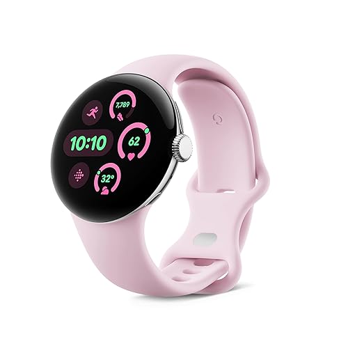 Google Pixel Watch 3 (41 mm) - Caja en Color Plata Pulida - Correa en Color Rosa Cuarzo - Wi-Fi - Silver - Wifi