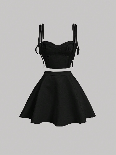 SHEIN MOD Einfarbig Cami Top mit & Rock mit