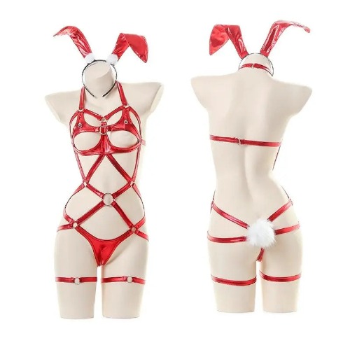 Holiday Bunny Harness Set - Red