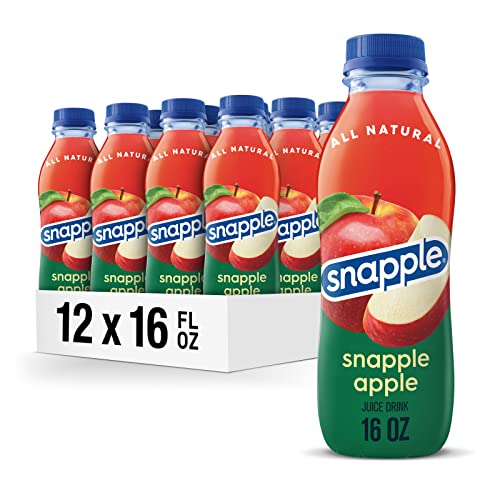Snapple Apple Juice Drink, 16 fl oz recycled plastic bottle, Pack of 12 - Apple