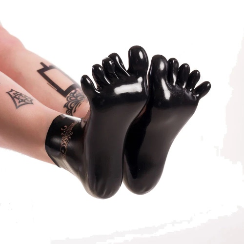 Black Latex Socks - M
