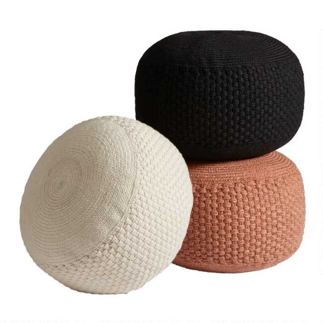 Round Braided Indoor Outdoor Pouf