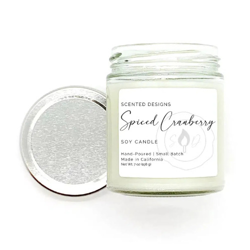 Spiced Cranberry Soy Candle - 7oz Glass Jar | Spiced Cranberry
