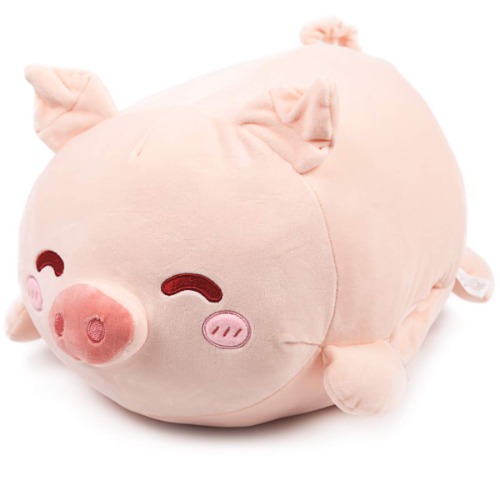 ARELUX Pig Plush Pillow Stuffed Animal Cute Plush Toy Squishy Anime Pig Plushie Fluffy Kawaii Soft Hugging Pillow for Kids Boys Girls - Pig 17.7 inch