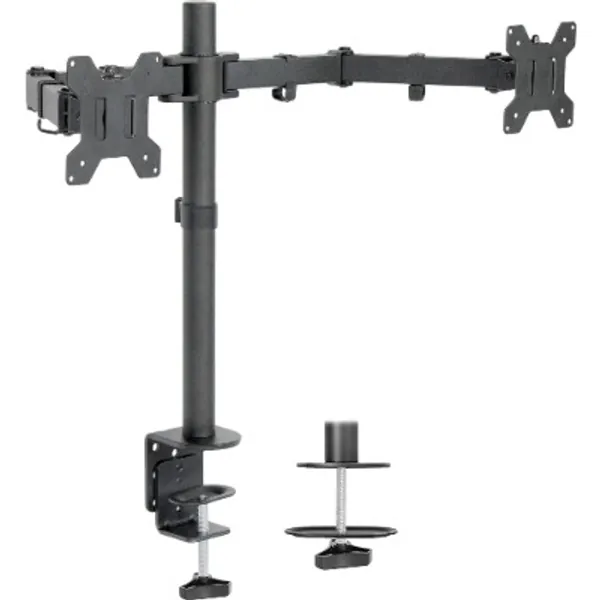 VIVO Dual LCD LED 13 to 27 inch Monitor Desk Mount Stand, Heavy Duty Fully Adjustable, Fits 2 Screens, STAND-V002