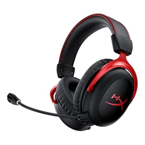 HyperX Cloud II Wireless -Gaming Headset for PC, PS5, PS4, Long Lasting Battery Up to 30 Hours, DTS® Headphone:X®Spatial Audio, Memory Foam, Detachable Noise Cancelling Microphone with Mic Monitoring - Wireless