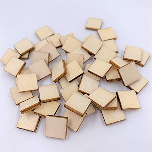 NUO RUI Stud Earring Wood Squares 1/2" (12mm) Laser Cut Jewelry Blanks 50 Pieces