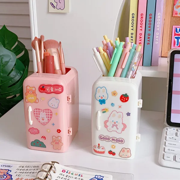 Set of 2 or 1 Refrigerator Kawaii Pen Marker Storage Pen Holder Stationery Accessory Office Decor