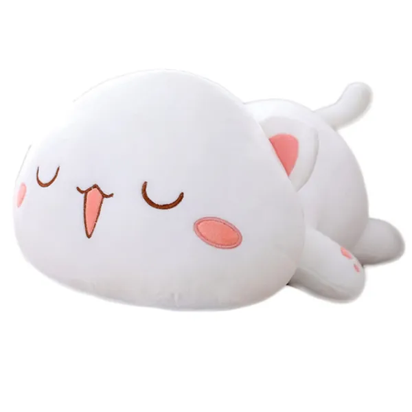 AFAN Super Soft Cute Cat Doll Plush Toy Cute Cat Pillow Bed Accompany Sleeping Doll (White squinted Eyes,50cm=19.6 in) - White Squinted Eyes 50cm=19.6 in
