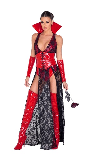 Roma 3pc Wicked Vampire Costume - Medium / Black/Red