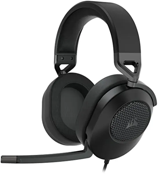 CORSAIR HS65 SURROUND Multiplatform Wired Gaming Headset – Dolby Atmos – SonarWorks SoundID – iCUE Compatible – PC, Mac, PS5, PS4, Xbox, Nintendo Switch, Mobile – Carbon - HS65 Surround - Carbon