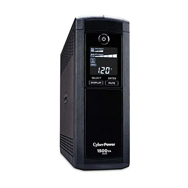
                            CyberPower CP1500AVRLCD Intelligent LCD UPS System, 1500VA/900W, 12 Outlets, AVR, Mini-Tower
                        
