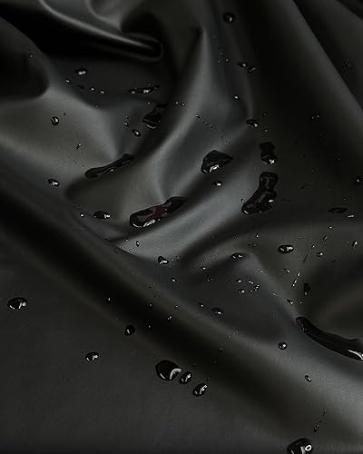 4-Way Stretch Vinyl Clothing Fabric Apparel Flexible Lightweight (16oz per Yard) PU Faux Leather 54" Wide Sold Continuous Yard - Garment Bodysuit, UV Protected, Water Resistant, Jackets, Shirts-Black - 54" inches - Black
