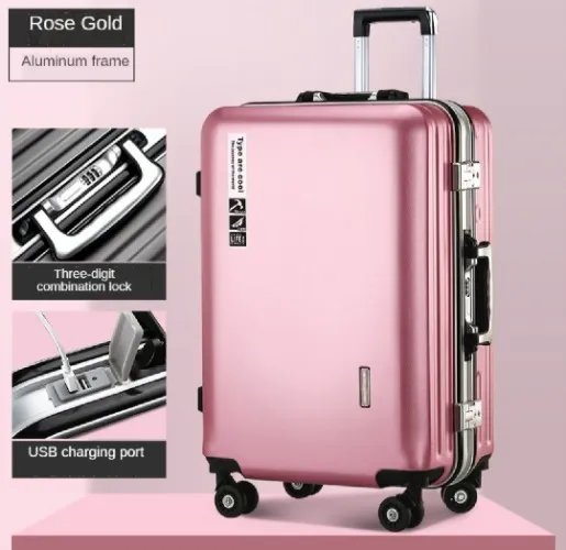 ISLAND ELEPHANT Aluminum Luggage 20/24/28 inch USB Rechargeable Suitcase Travel Bag