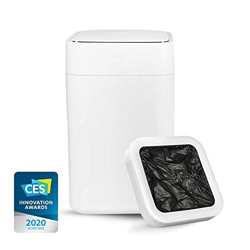 TOWNEW Smart waste container, white, 15.5 liter capacity