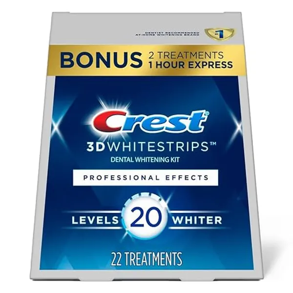 Crest 3D Whitestrips Professional Effects, Whitestrip 3D White, Teeth Whitening Strip Kit, 44 Strips (22 Count Pack), Crest Teeth Whitening Strips, Teeth Whitening Kit