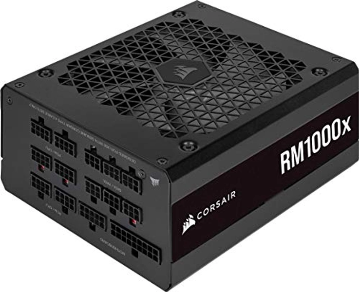 Corsair RM1000x 80 PLUS Gold Fully Modular 1000 Watt ATX Power Supply (135 mm Fan with Magnetic Levitation Bearing, Comprehensive Compatibility, Japanese Capacitors, Extremely Fast Wake Up) EU - Black