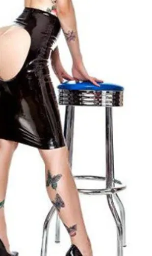 Cheeky Latex Pencil Skirt - Black 