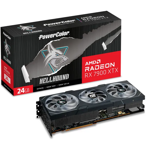 Buy PowerColor Radeon RX 7900 XTX Hellhound OC 24GB [RX7900XTX-24G-L-OC] | PC Case Gear Australia