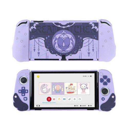 GeekShare Protective Case Compatible with Nintendo Switch OLED Console and Joy Con- Slim Cover Case with Ergonomic Design for Switch Model- Star Wings (Purple)
