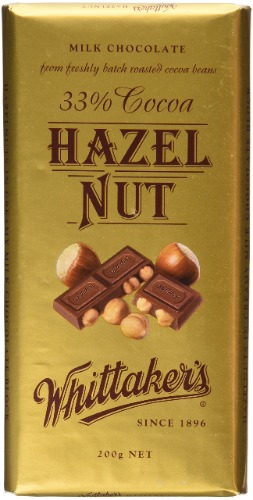 Whittaker 33% Cocoa Hazelnut Chocolate Block, 200 g