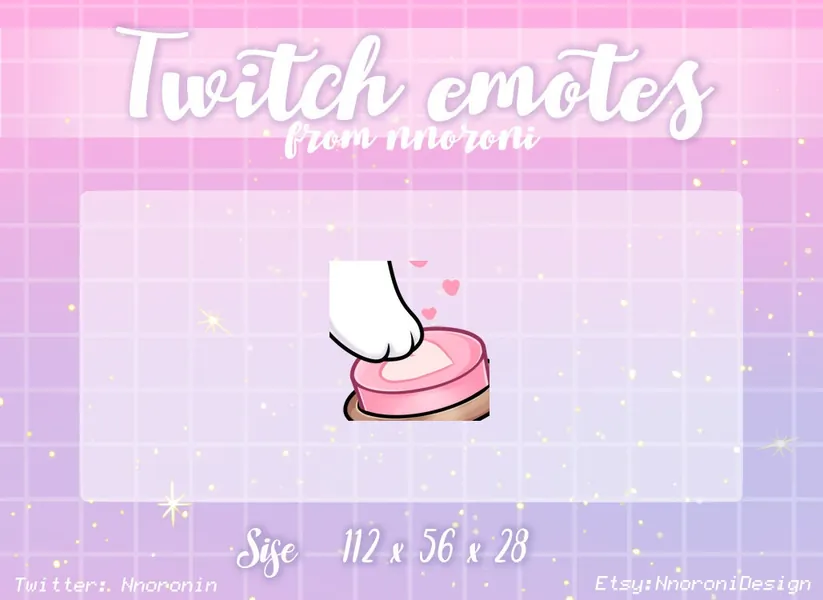 Love Button ANIMATED White Cat / Rabbit Emotes  - Twitch Emotes / sub badges / custom emotes / rabbit emotes / cat emotes