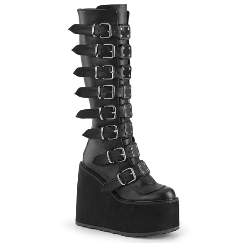 Demonia Swing-815 | Black Vegan Leather 