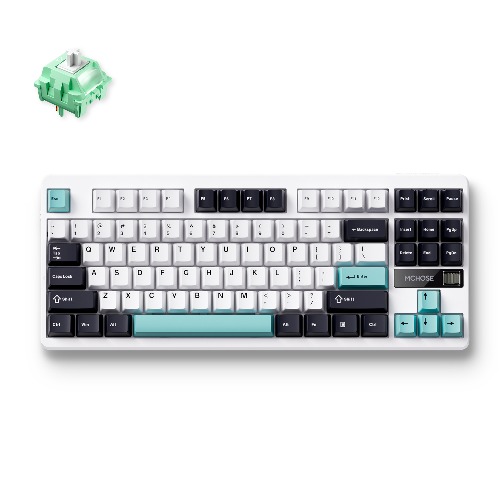 MCHOSE G87 Wireless Gasket Mount Custom Mechanical Keyboard | Cyan Blue / Cabbage Tofu Switch V2