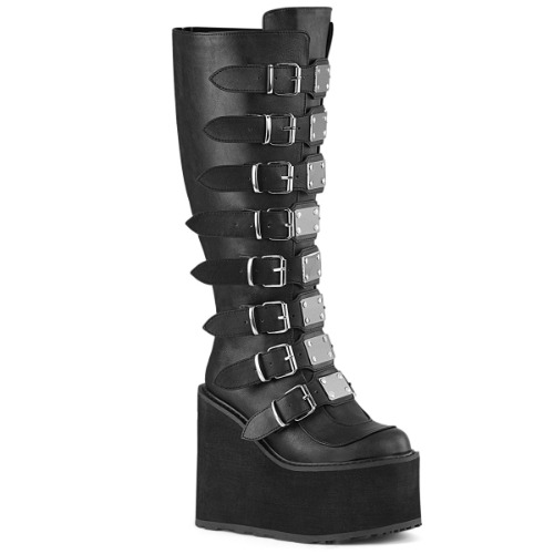 Demonia Swing-815WC | Black Vegan Leather